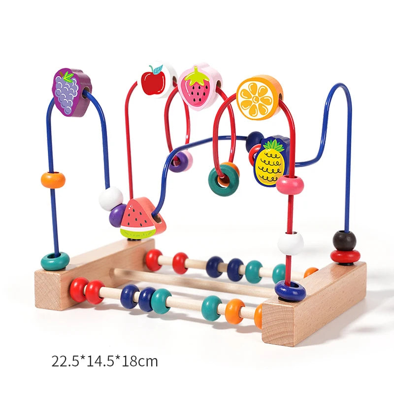 Bead Maze Orchard: Wooden Counting & Shapes Roller-Coaster (18m–4Y)