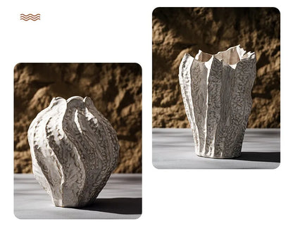 Jarrón de cerámica irregular nórdico CAPIRON para decoración de mesa, centro de mesa, dormitorio, hogar, hierba de pampa, accesorios de escritorio