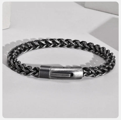 Twin Forge: Vintage Double-Layer Steel Bracelet for Men