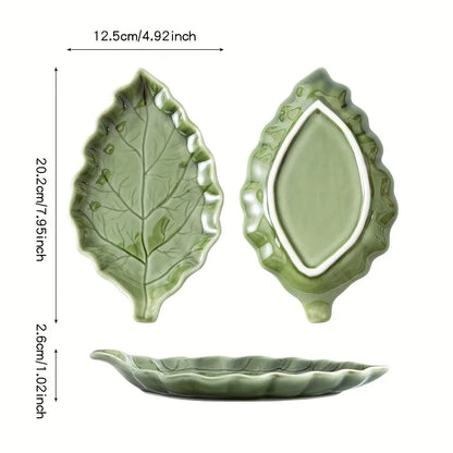 Green Leaf Ceramic Spoon Holder