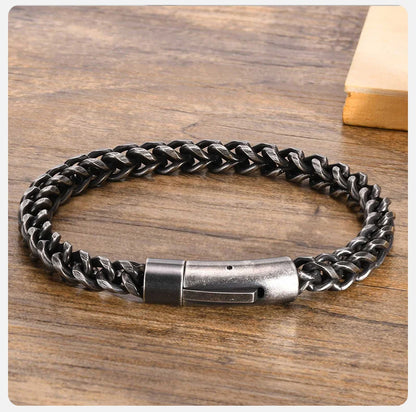 Twin Forge: Vintage Double-Layer Steel Bracelet for Men