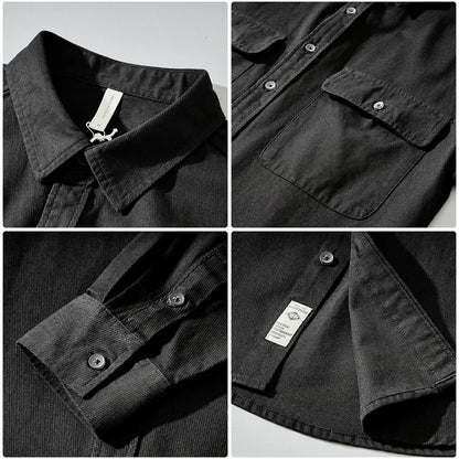Men's Retro Workwear Shirt Jacket – Clean, Structured, Versatile