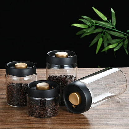 Press-Type Coffee Vacuum Storage Jar