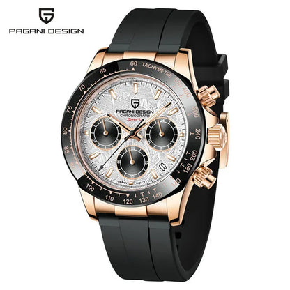 Sapphire Chrono: 40mm Stainless Steel Quartz Sports Watch