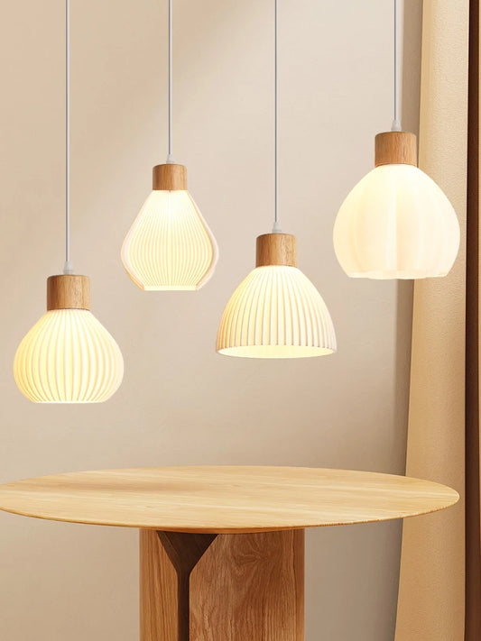 Lámpara de araña con impresión 3D artística, sencilla y moderna, para restaurante, luz roja, crema, viento, dormitorio, mesita de noche, ambiente de bar, lámpara de araña