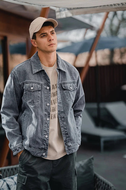 Men's Oversized Classic Denim Jacket – 12oz Washed Style With a Modern Fit