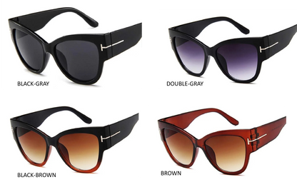 Velvet Glance: Retro Cat Eye Gradient Sunglasses