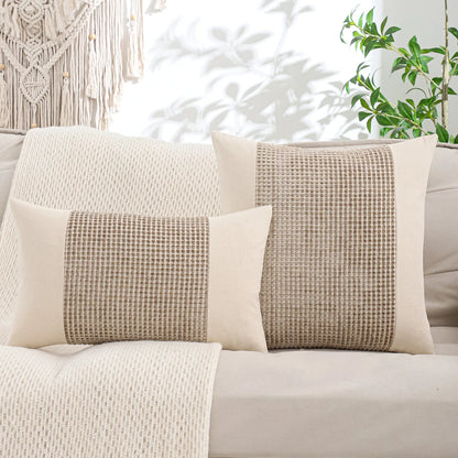 Textura Linear: Jacquard Canvas Pillow Cover
