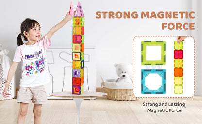 MagnetLab 121: 121-Piece Magnetic Tiles STEM Set (Ages 3–8)