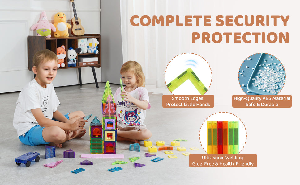 MagnetLab 121: 121-Piece Magnetic Tiles STEM Set (Ages 3–8)