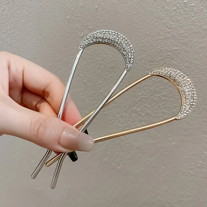 Lunar Pin: U-Shaped Pearl Hair Stick for Elegant Styling