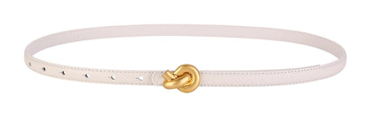 Cinturón de cuero premium con hebilla de metal para mujer.